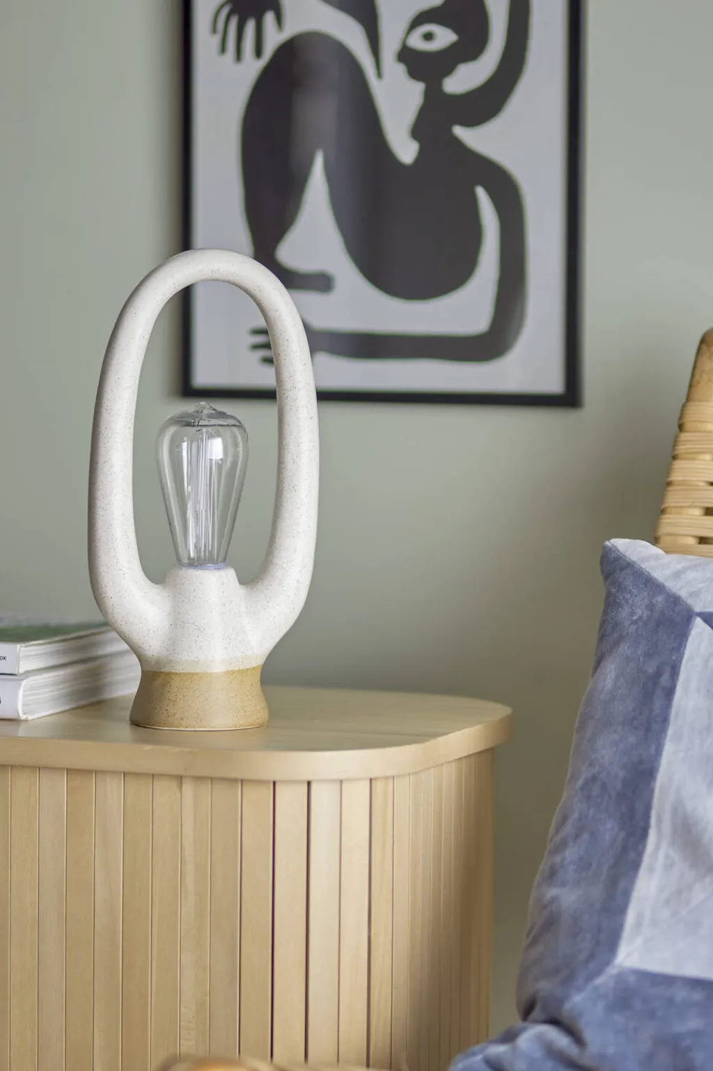 Bloomingville Lamper Til Soveværelset|Bordlamper > Latifa Trådløs Bordlampe H32 cm, Hvid