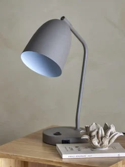 Sale Lemar Bordlampe H37 cm, Grå Lamper Til Kontoret|Lamper Til Soveværelset