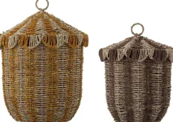 Clearance Creative Collection Bloomingville Mini Cikkeline Kurv m. Låg 2 stk, Multi