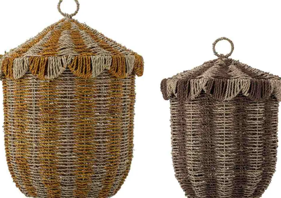 Clearance Creative Collection Bloomingville Mini Cikkeline Kurv m. Låg 2 stk, Multi