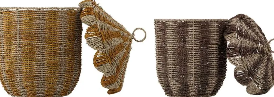Clearance Creative Collection Bloomingville Mini Cikkeline Kurv m. Låg 2 stk, Multi