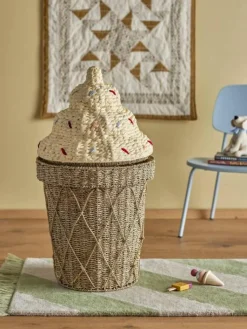 Discount Bloomingville mini Cillie Kurv m. Låg Ø40 cm, Vandhyacint