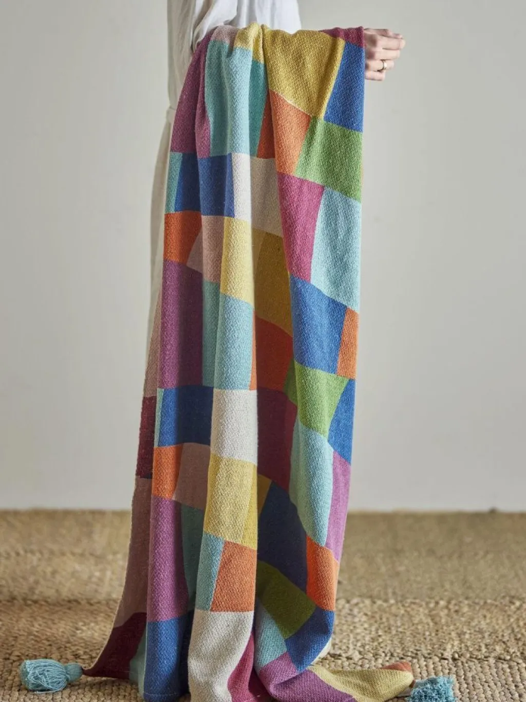 Børn Bloomingville mini Plaider Til Børneværelset|Plaider Til Børneværelset > Colorine Plaid 130x160 cm, Blå