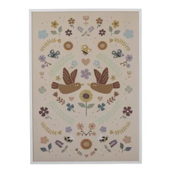 Online Bloomingville mini Lorena Illustration m. Ramme 52x72 cm, Hvid