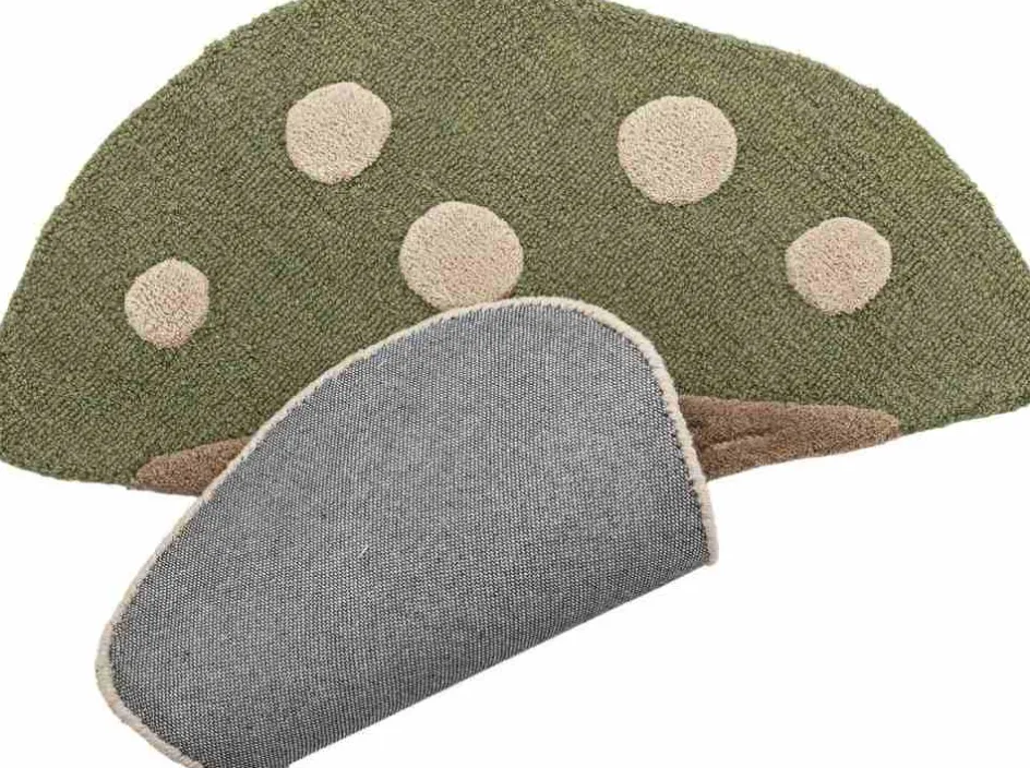 Clearance Bloomingville Mini Mushroom Tæppe 85x90 cm, Grøn