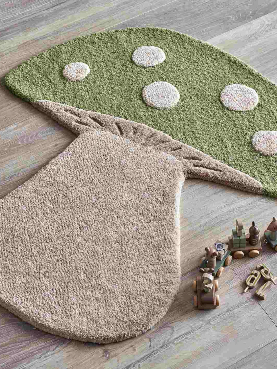 Clearance Bloomingville Mini Mushroom Tæppe 85x90 cm, Grøn