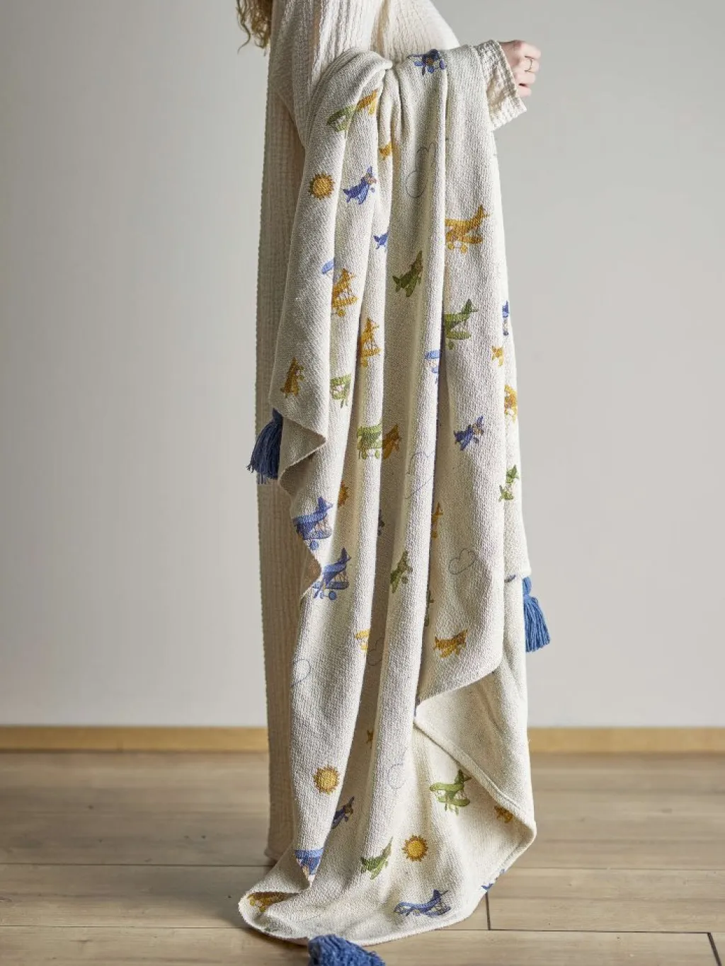 Børn Bloomingville mini Plaider Til Børneværelset|Børnetekstiler > Plane Plaid 130x160 cm, Natur