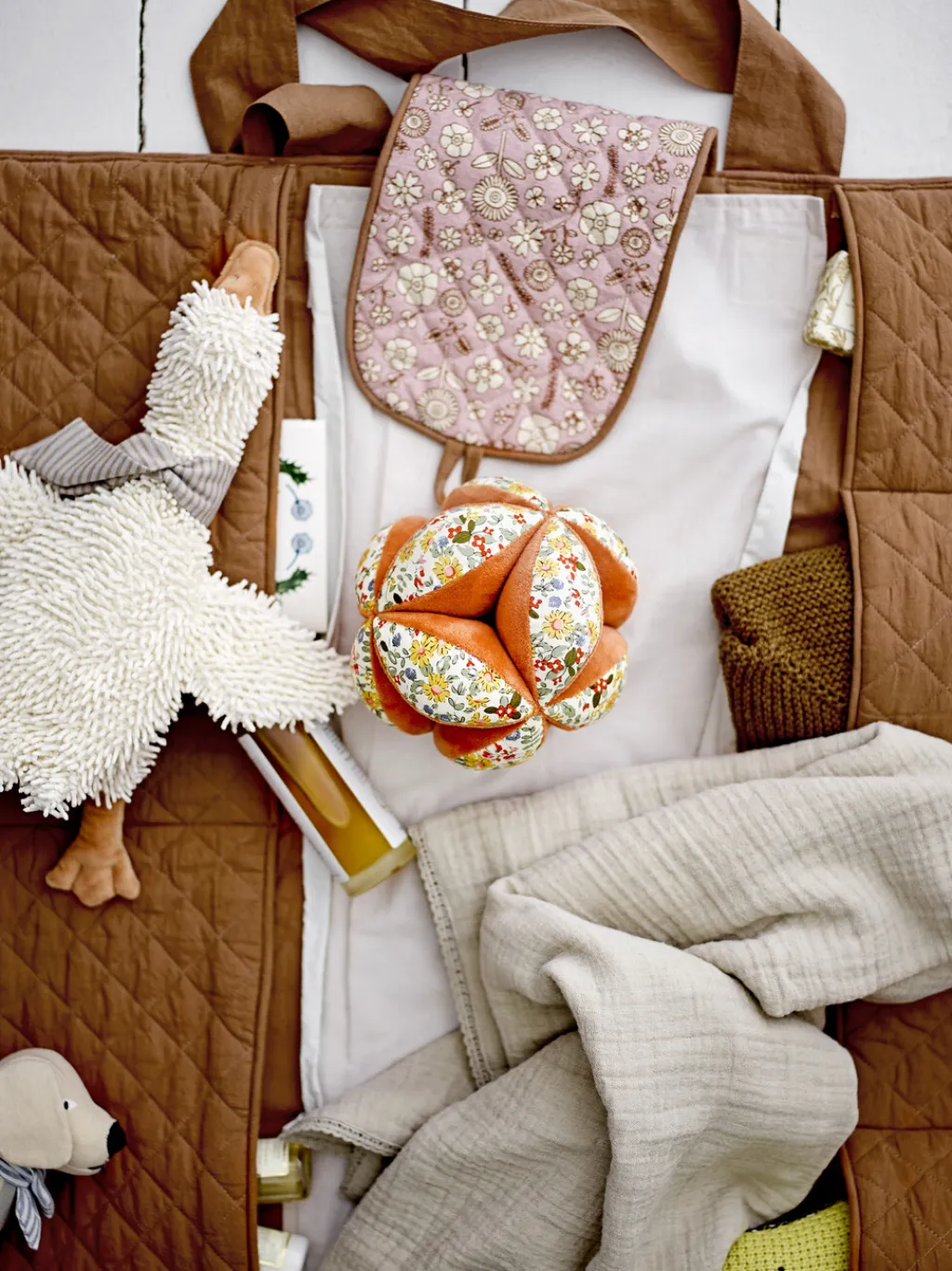 Børn Bloomingville mini Pusletilbehør|Øvrige Børnetekstiler > Thanne Puslemåtte 74 cm, Brun