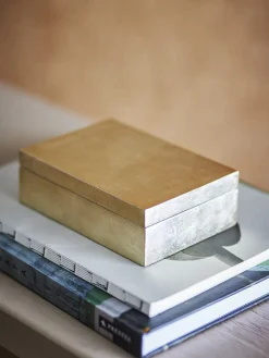 Bloomingville Småopbevaring Og Organisering > Nenon Æske m. Låg 15,5 cm, Guldfinish