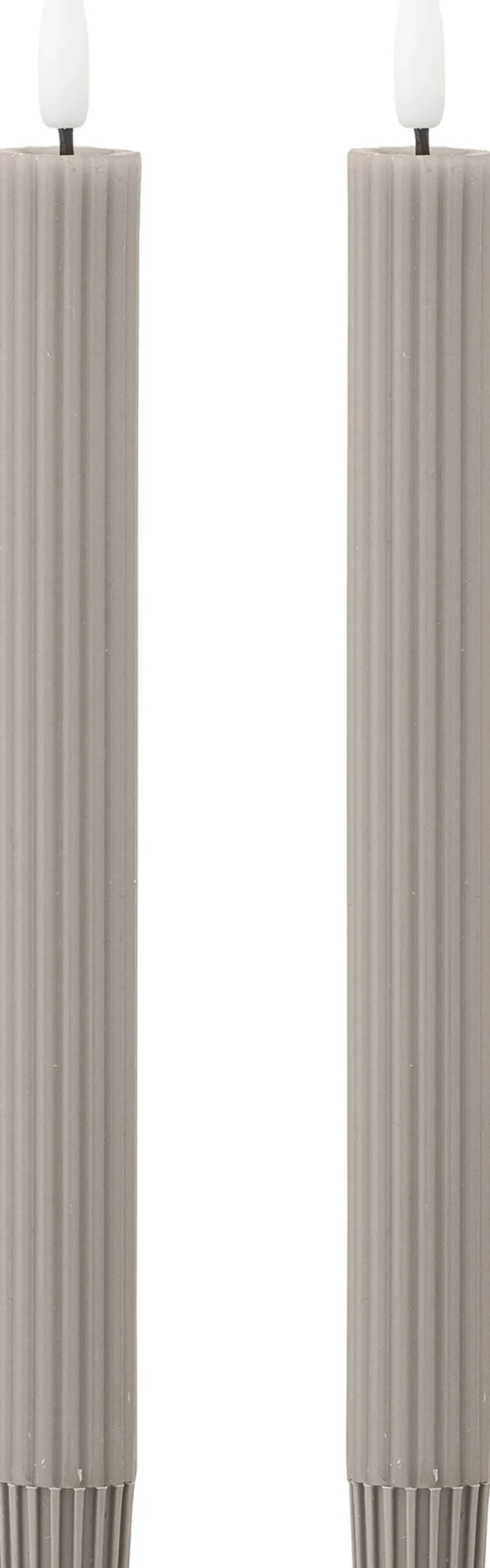 Outlet Ponza Kronelys LED 2 stk. H24,5 cm, Natur Stearinlys|Led Stearinlys