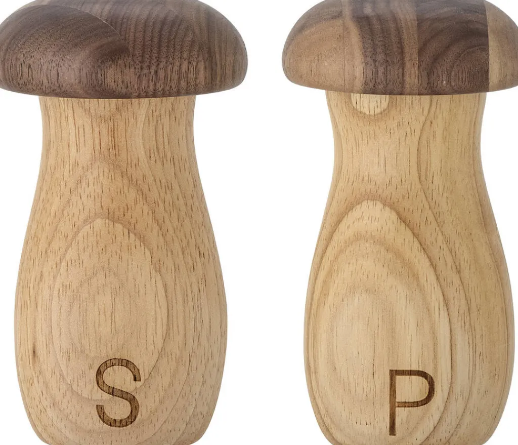 Bloomingville Salt Og Peber|Salt Og Peber > Rahim Salt- & Pebersæt H12 cm, Gummitræ