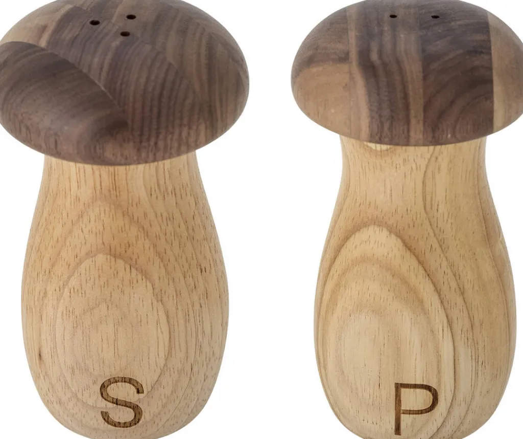 Bloomingville Salt Og Peber|Salt Og Peber > Rahim Salt- & Pebersæt H12 cm, Gummitræ