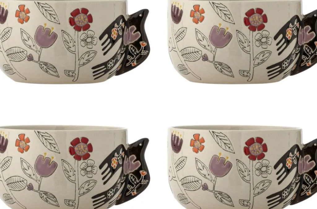 Vivielle Skål 4 stk. Ø13 cm, Beige Skåle