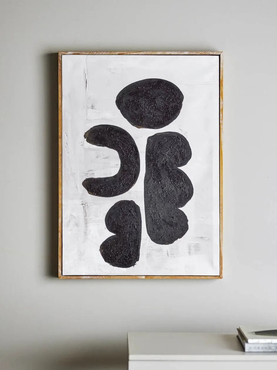 Sale Bloomingville Comma Illustration m. Ramme 53x73 cm, Fyrretræ