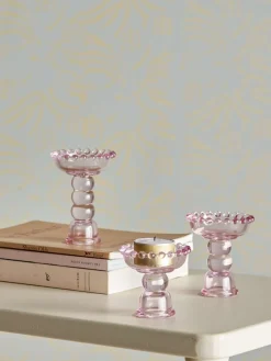 Best Delphia Lysestage 3 stk. H9,5 cm, Rosa Lysestager