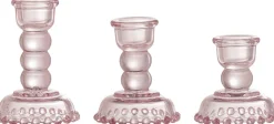 Best Delphia Lysestage 3 stk. H9,5 cm, Rosa Lysestager