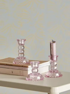 Best Delphia Lysestage 3 stk. H9,5 cm, Rosa Lysestager
