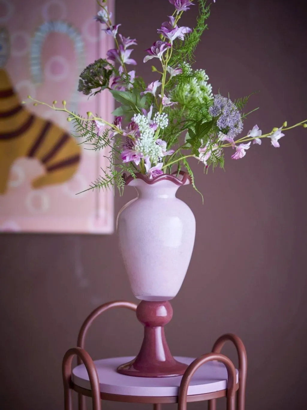 Bloomingville Stue|Vaser > Frills Vase H34 cm, Rosa