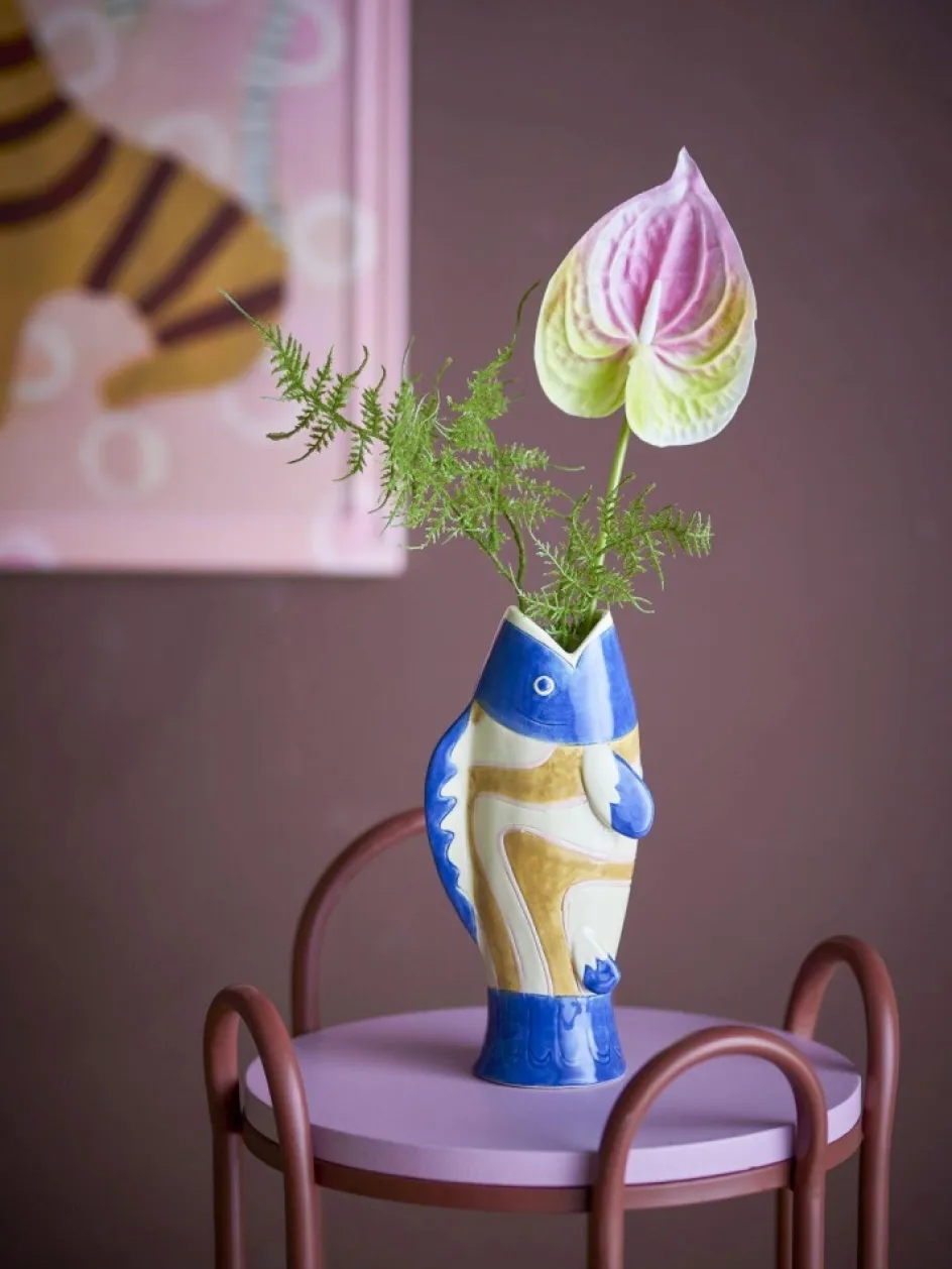 Discount Bloomingville Irving Vase H22 cm, Blå