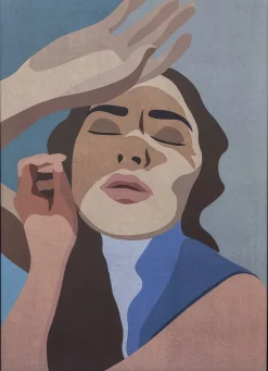 Bloomingville Stue|Vægdekorationer Og Plakater > Lady Illustration m. Ramme 72x52 cm, Sort