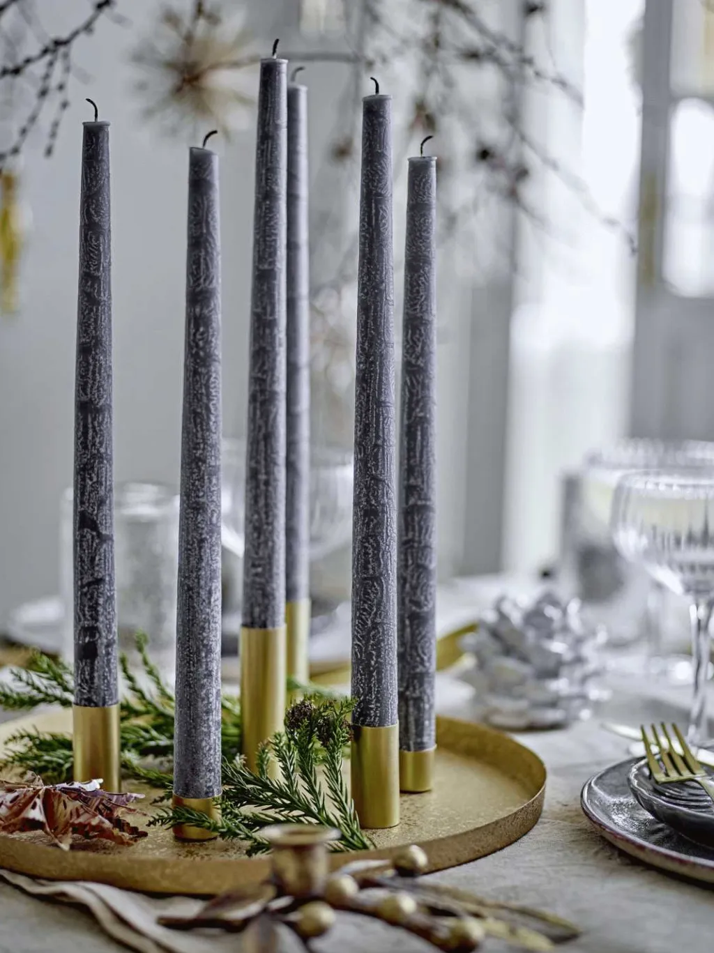 Outlet Maxime Lysestage H8 cm, Guld Julelys