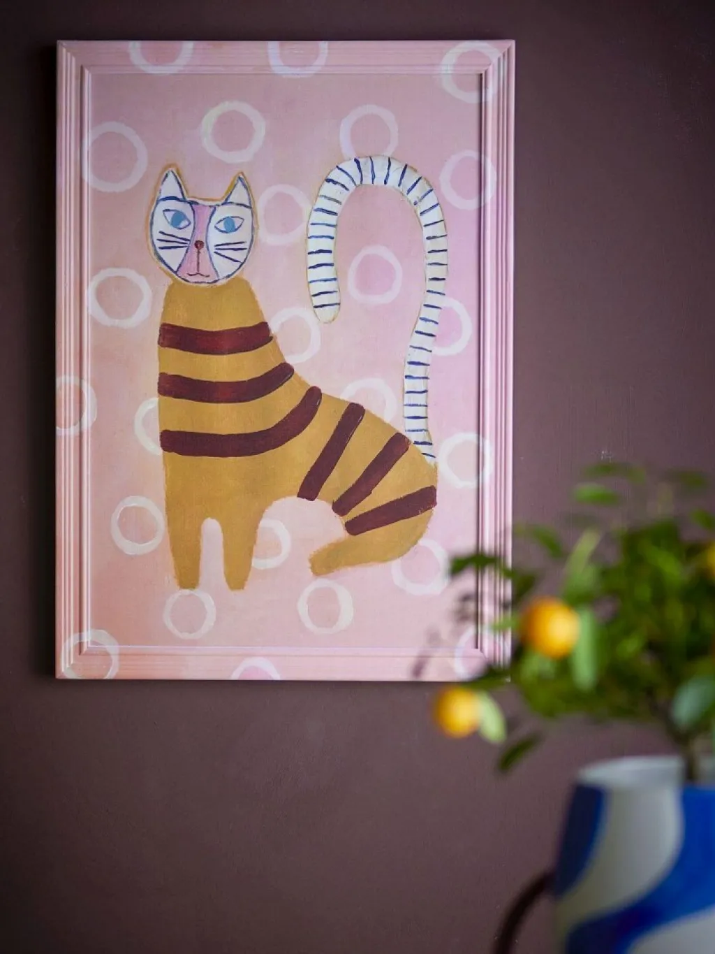 Bloomingville Stue|Vægdekorationer Og Plakater > Missy Illustration m. Ramme 40x56 cm, Rosa