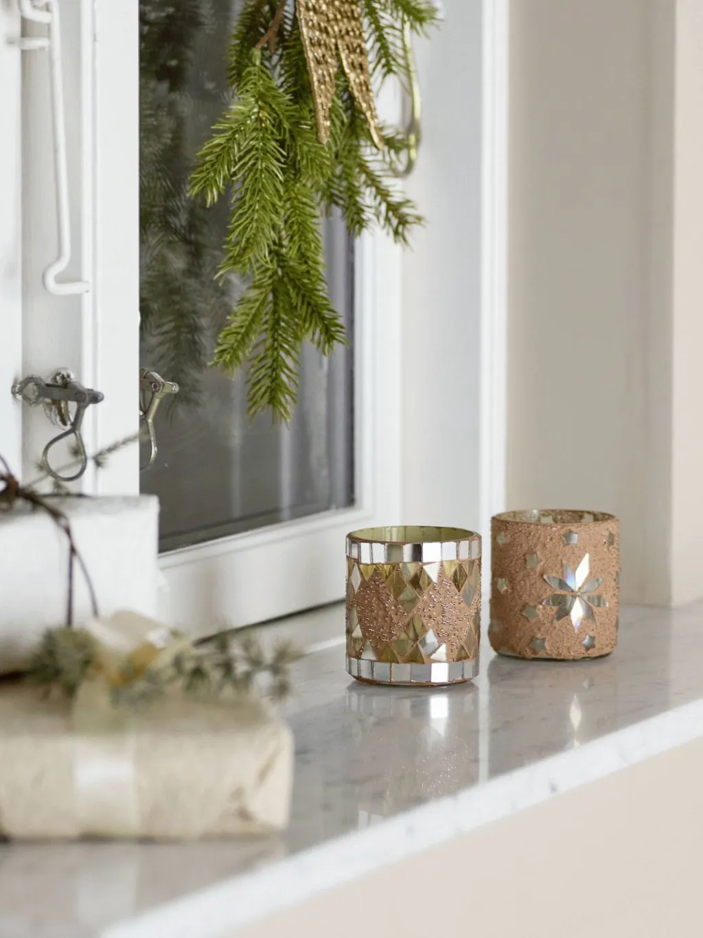 Bloomingville Julelys > Miya Fyrfadsstage H7,5 cm, Natur