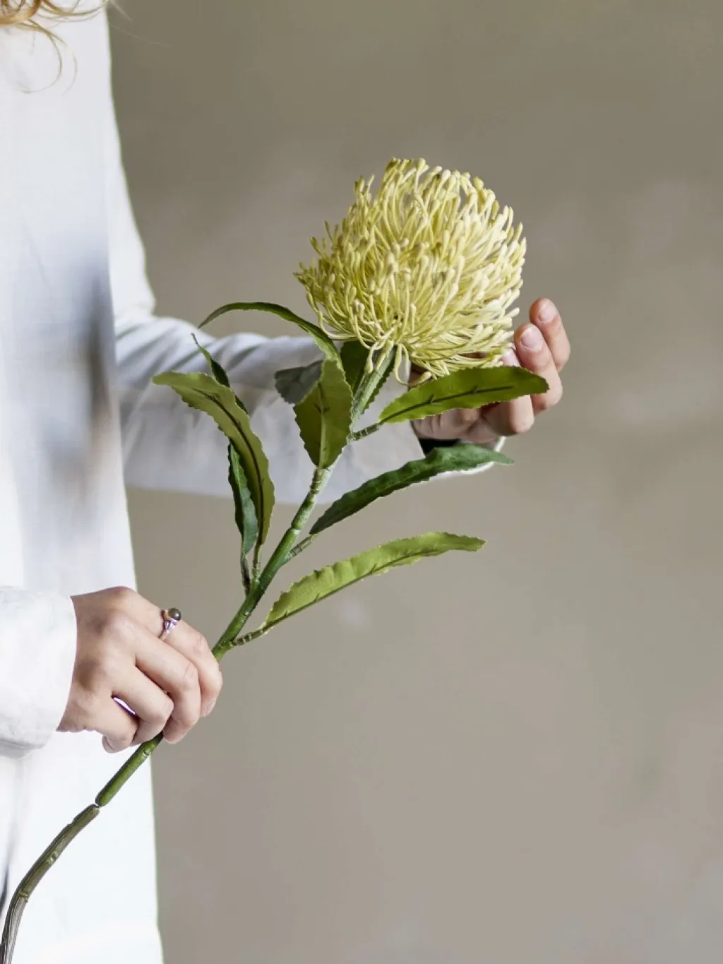 Outlet Needle Flower Kunstig Stilk 61 cm, Gul Stue