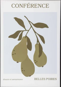 Bloomingville Stue|Vægdekorationer Og Plakater > Poire Illustration m. Ramme 52x72 cm, Sort