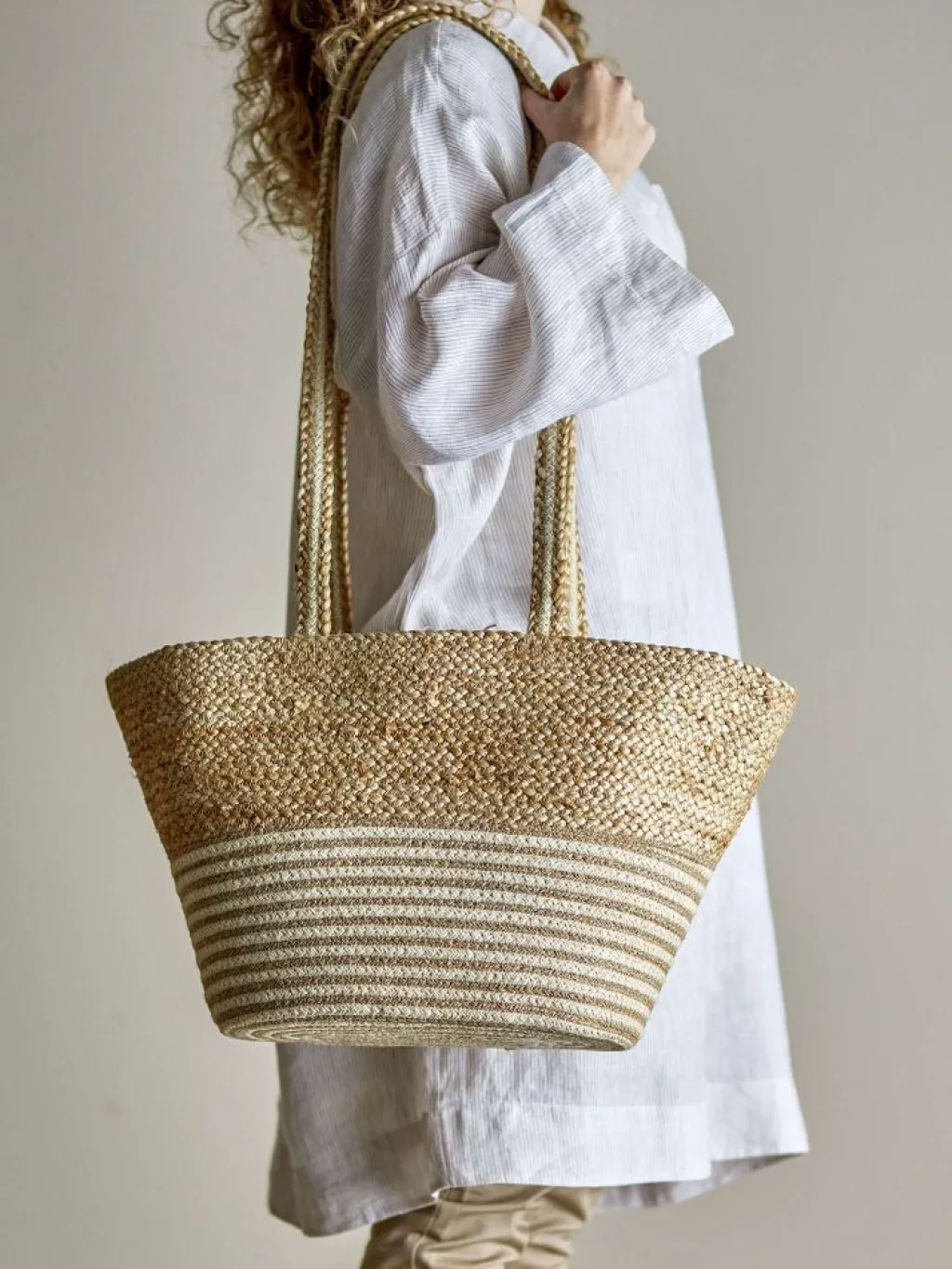 Bloomingville Tasker Og Muleposer|Tasker Og Muleposer > Simona Indkøbspose 28x42 cm, Jute