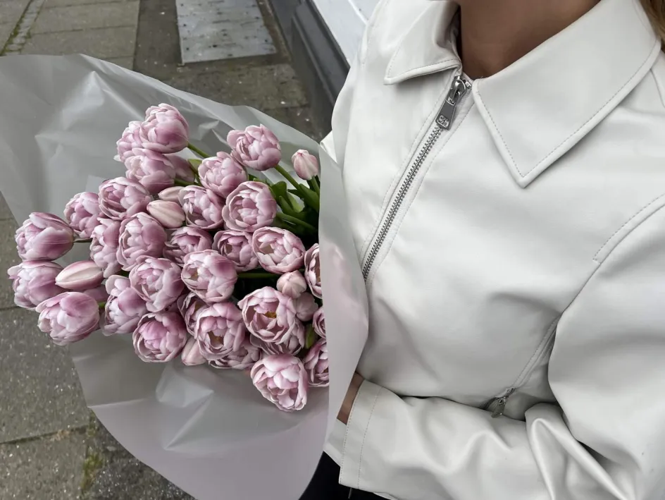 Online BLOOM OBJECTS Kunstige Fyldte Tulipaner Buket 40 cm, Lilla