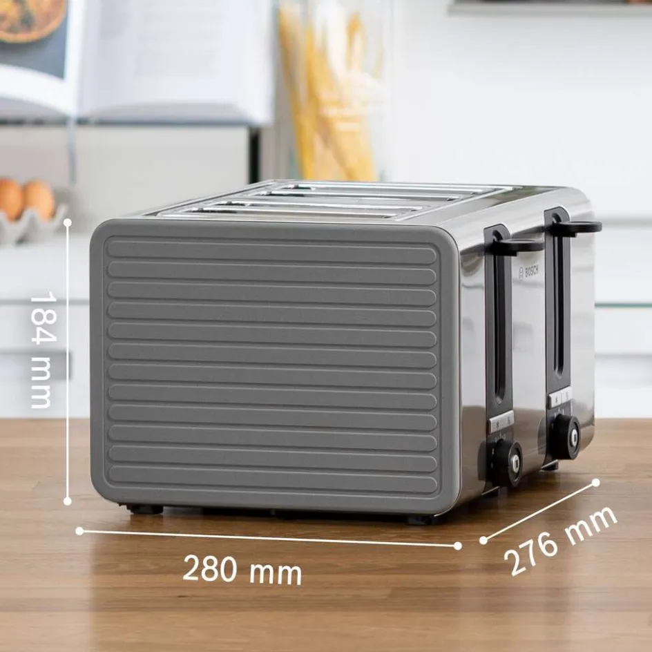 Hot Bosch Brødrister 4 Skiver, Grå