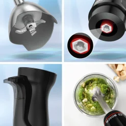 New Bosch Serie 4 ErgoMaster Stavblender 1000W inkl. 4 stk Tilbehør, Sort