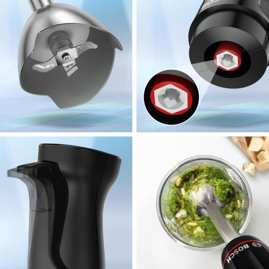 New Bosch Serie 4 ErgoMaster Stavblender 1000W inkl. 4 stk Tilbehør, Sort