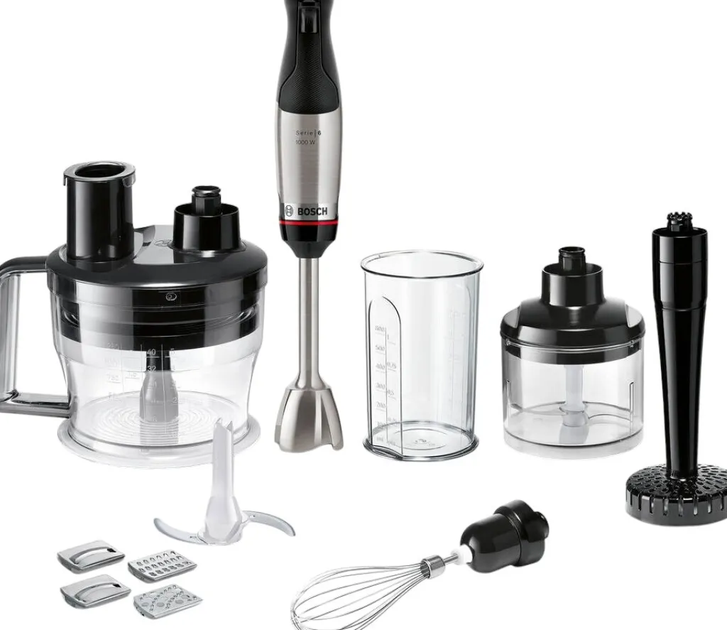 Serie 6 ErgoMaster Stavblender 1000W inkl. 9 stk. Tilbehør, Rustfrit Stål Blendere Og Mixere