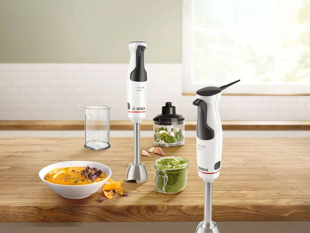 Bosch Blendere Og Mixere > Serie 4 ErgoMaster Stavblender 600W inkl. 3 stk Tilbehør, Hvid