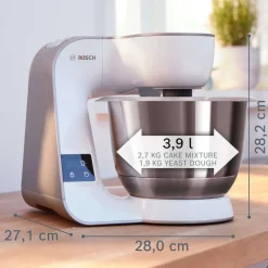 Hot Bosch Serie 4 Køkkenmaskine 1000W inkl. 10 stk. Tilbehør, Hvid/Champagne