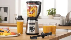 Bosch Vitapower Serie 4 Blender 1200W m. Stopper og To Go-flaske, Rustfrit Stål