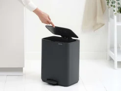 New Brabantia Bo Pedalspand , Mat Sort