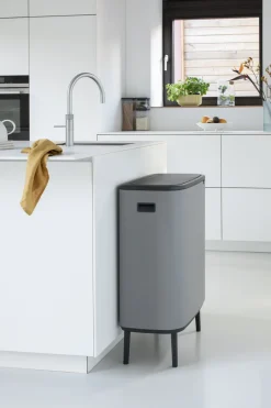 Brabantia Bo Touch Affaldsspand Hi 2x30 L, Mineral Concrete Grey