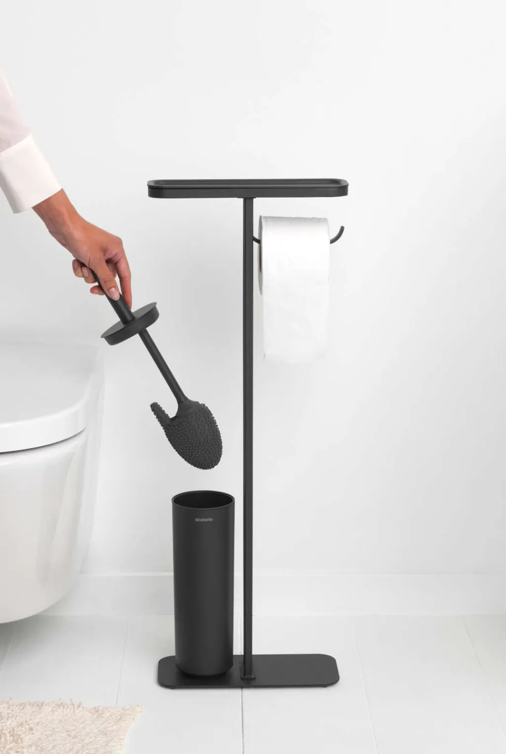 Discount Mindset Toilet Butler m. Silikonebørste, Mineral Infinite Grey Badeværelse