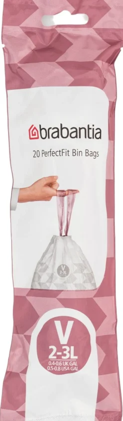 New Brabantia PerfectFit Affaldspose V 20 stk. 2-3 L, Hvid