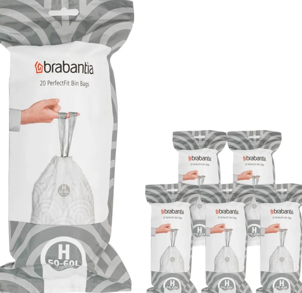 Brabantia Affaldsspande Og Tilbehør|Affaldsspande > PerfectFit Affaldspose H 120 stk. 50-60 L, Hvid