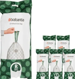 Brabantia Affaldsspande Og Tilbehør|Affaldsspande > PerfectFit Affaldspose R 120 stk. 36 L, Hvid
