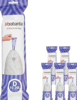 Brabantia Affaldsspande Og Tilbehør|Affaldsspande > PerfectFit Affaldspose D 120 stk. 15-20 L, Hvid
