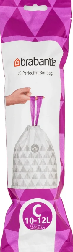 New Brabantia PerfectFit Affaldspose C 20 stk. 10-12 L, Hvid