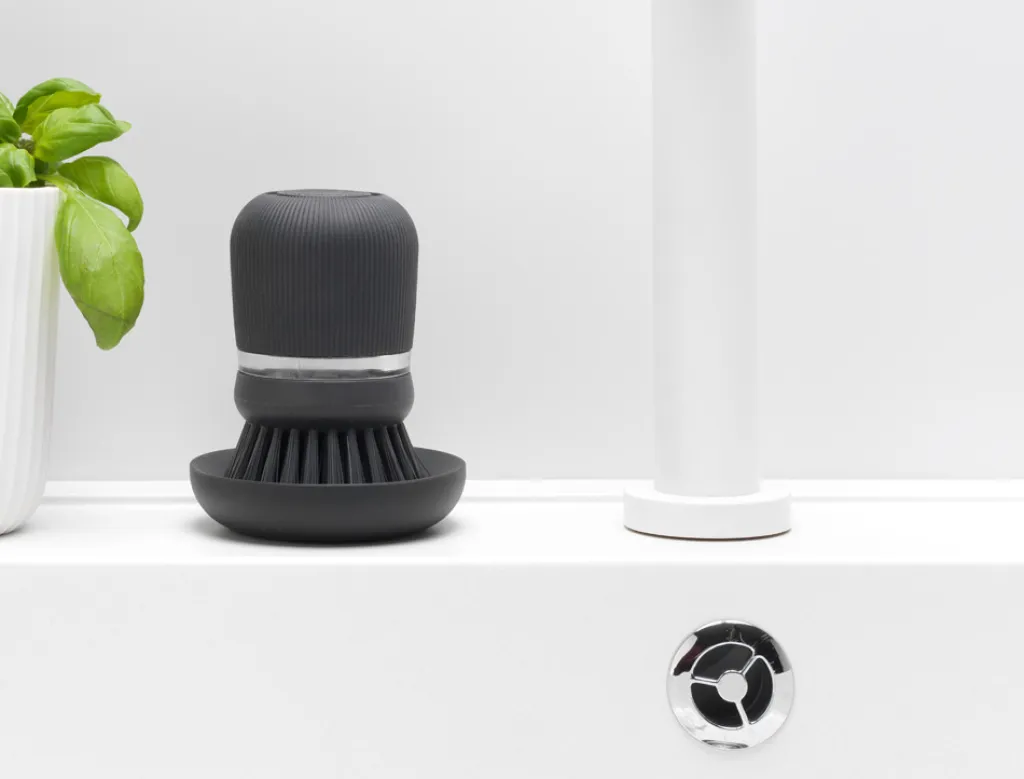 Discount Sink-Side Opvaskebørste m. Sæbedispenser, Mørkegrå Opvask|Opvask