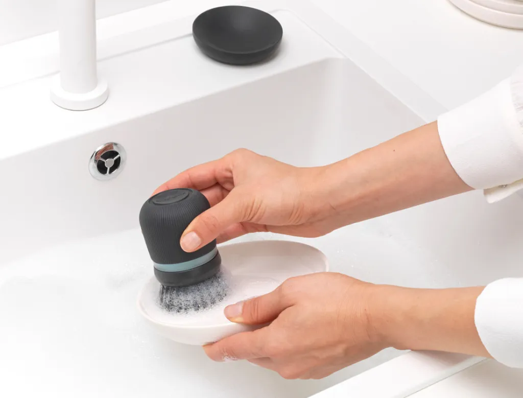 Discount Sink-Side Opvaskebørste m. Sæbedispenser, Mørkegrå Opvask|Opvask