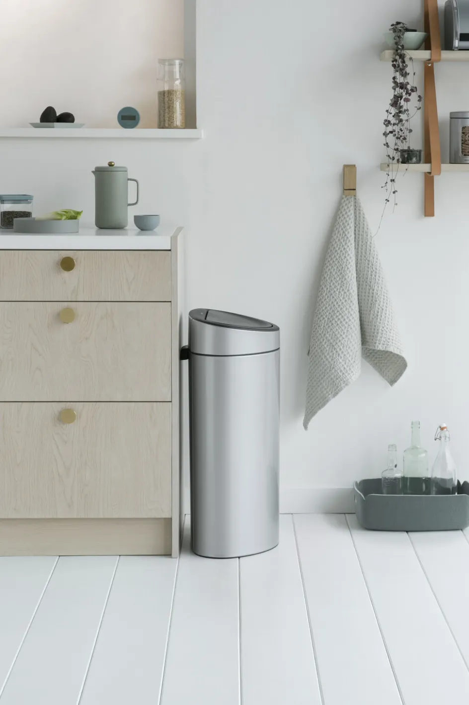 Clearance Brabantia Touch Affaldsspand , Metallic Grey