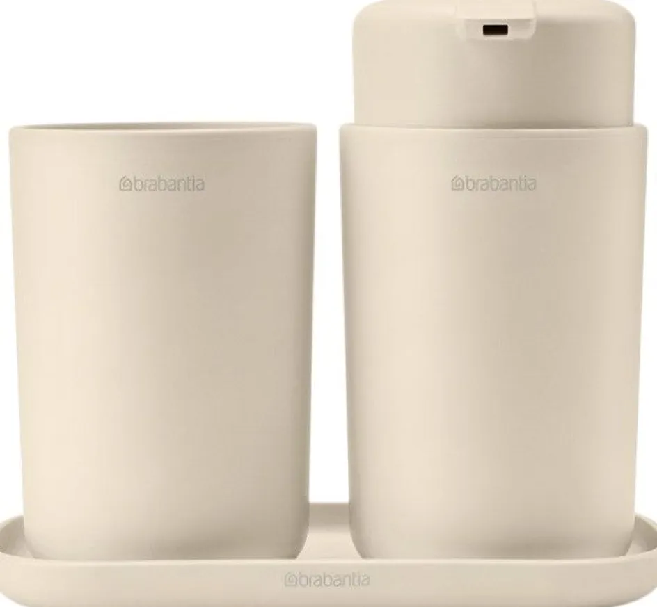 Hot Brabantia ReNew Badeværelsessæt 3 Dele, Soft Beige